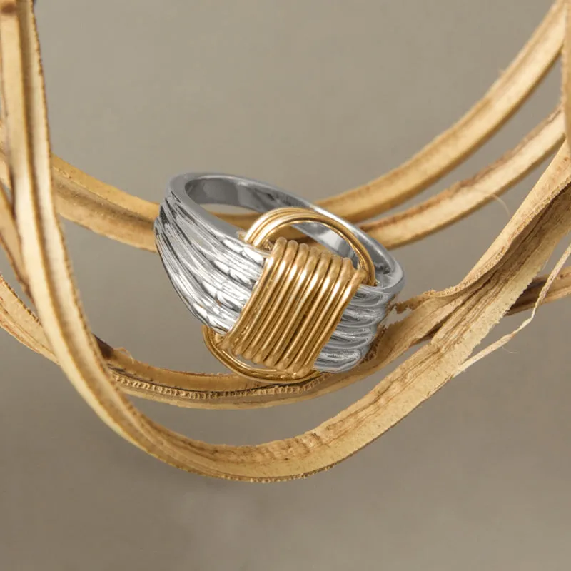 Two Tone Single Knot Ring