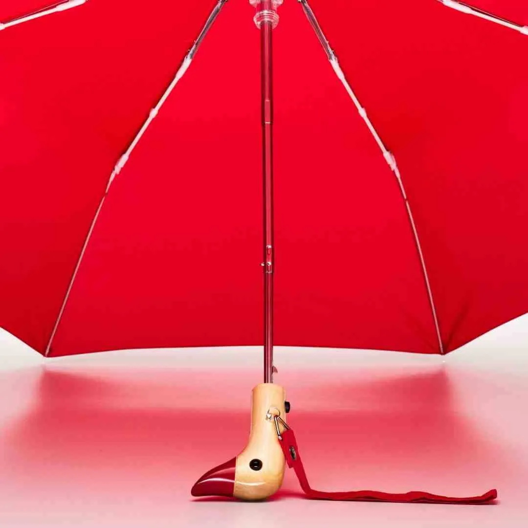 Umbrellas - Christmas Red Compact Eco-Friendly Duckhead Umbrella