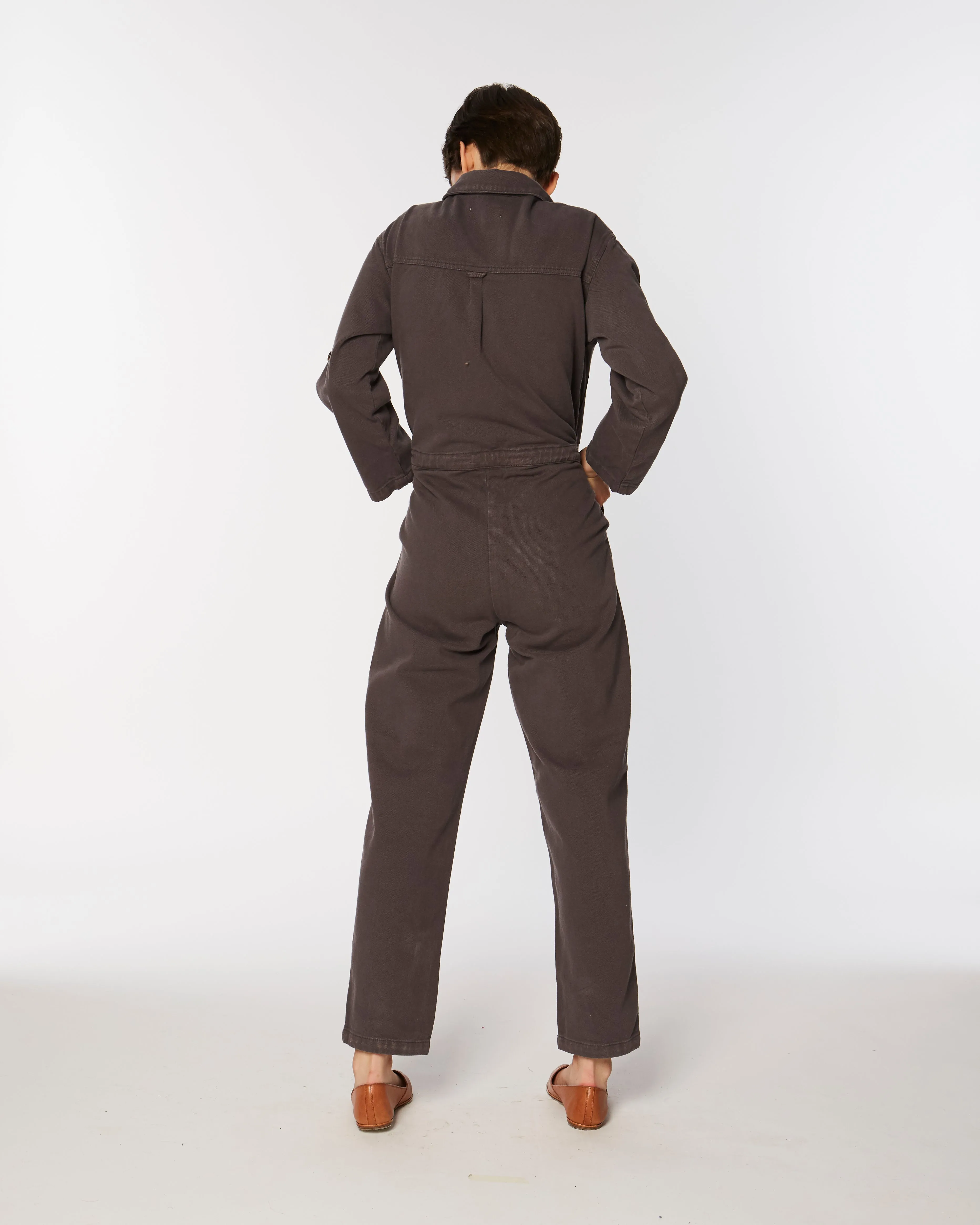 Utility jumpsuit in brown