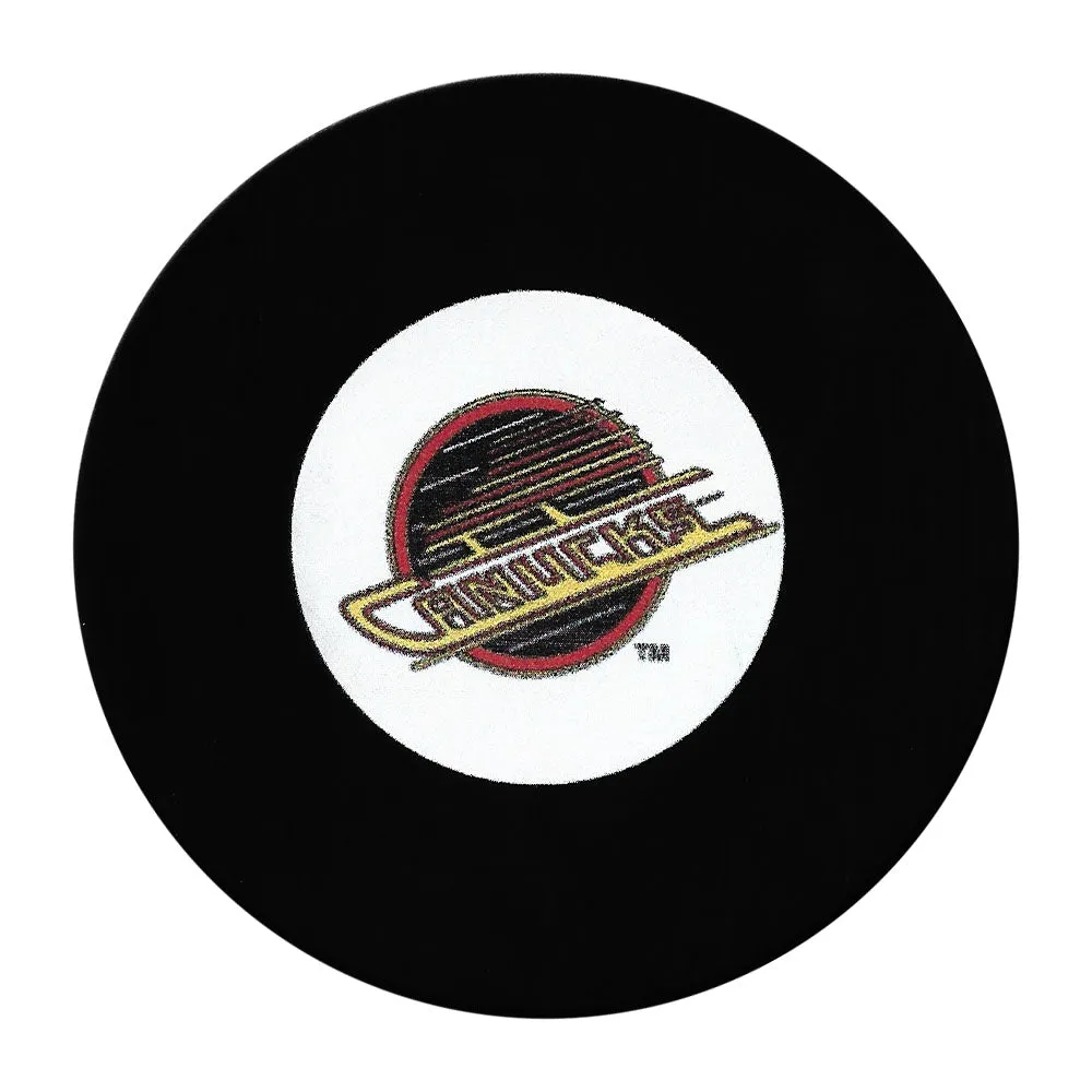 Vancouver Canucks Skate Logo Autograph Model Puck
