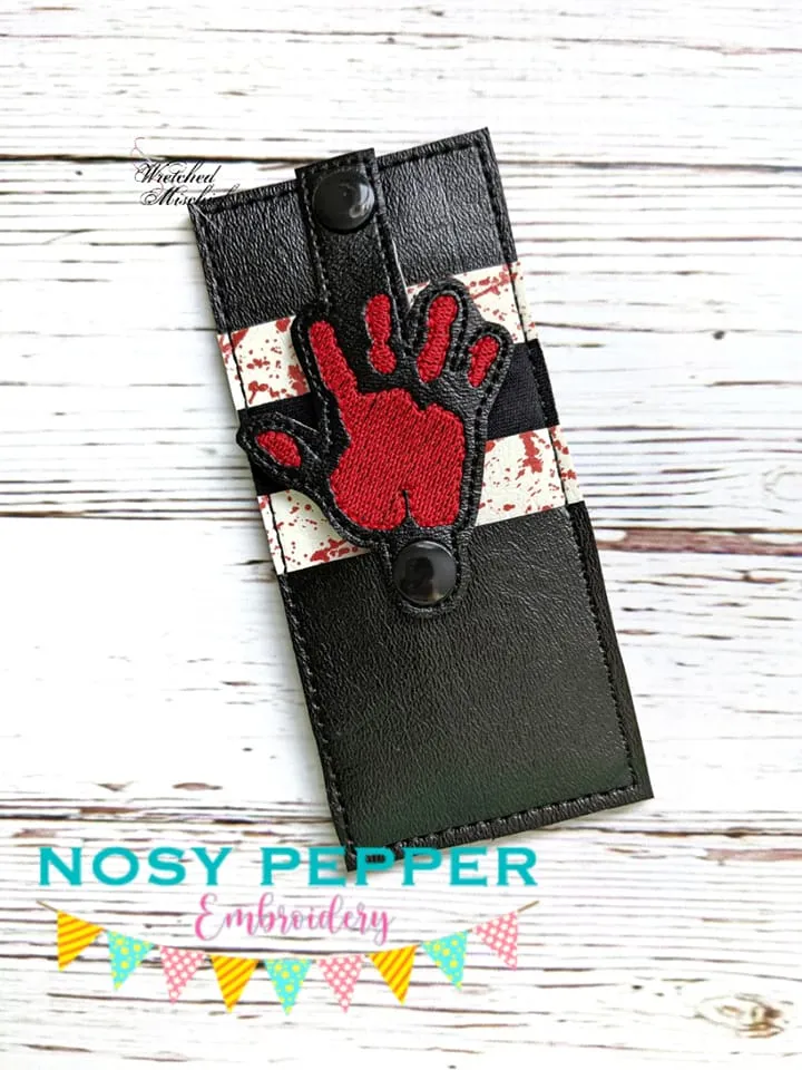 Vertical Wallet ITH design 5x7 hoop machine embroidery design DIGITAL DOWNLOAD