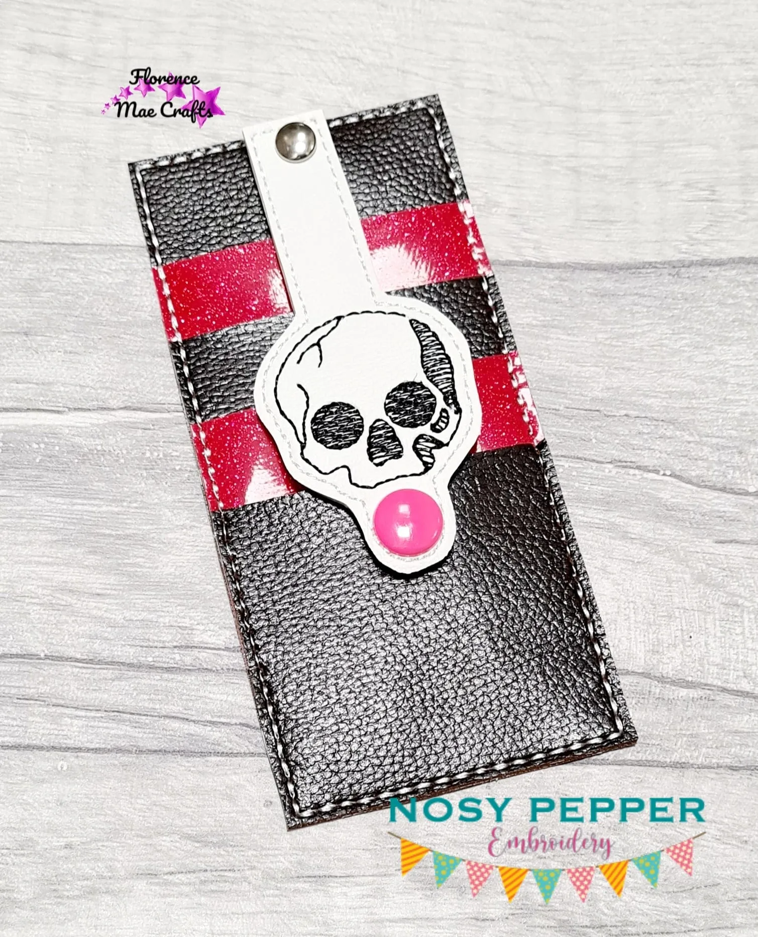 Vertical Wallet ITH design 5x7 hoop machine embroidery design DIGITAL DOWNLOAD