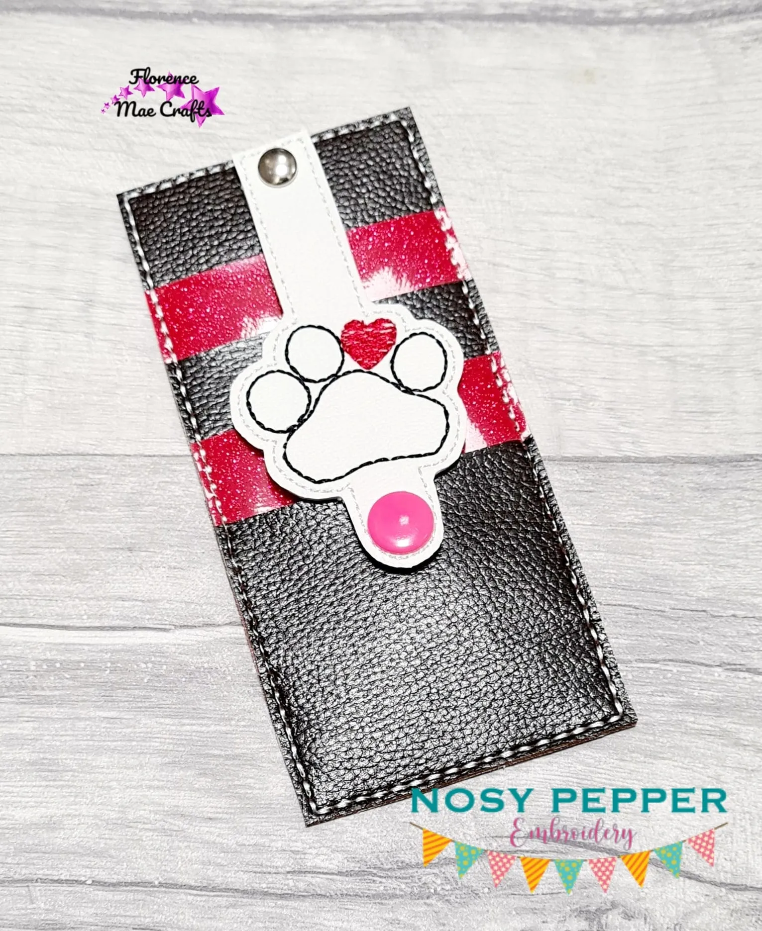 Vertical Wallet ITH design 5x7 hoop machine embroidery design DIGITAL DOWNLOAD