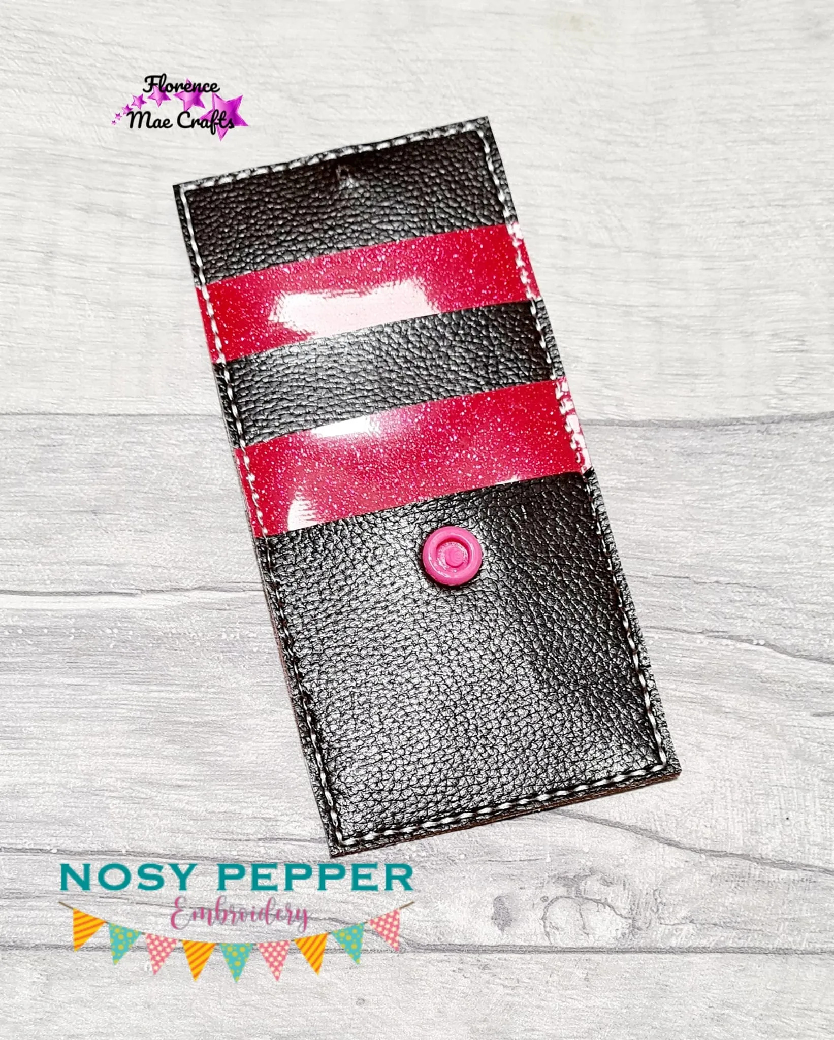 Vertical Wallet ITH design 5x7 hoop machine embroidery design DIGITAL DOWNLOAD