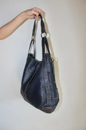 Vintage 90s Midnight Blue Retro Tote
