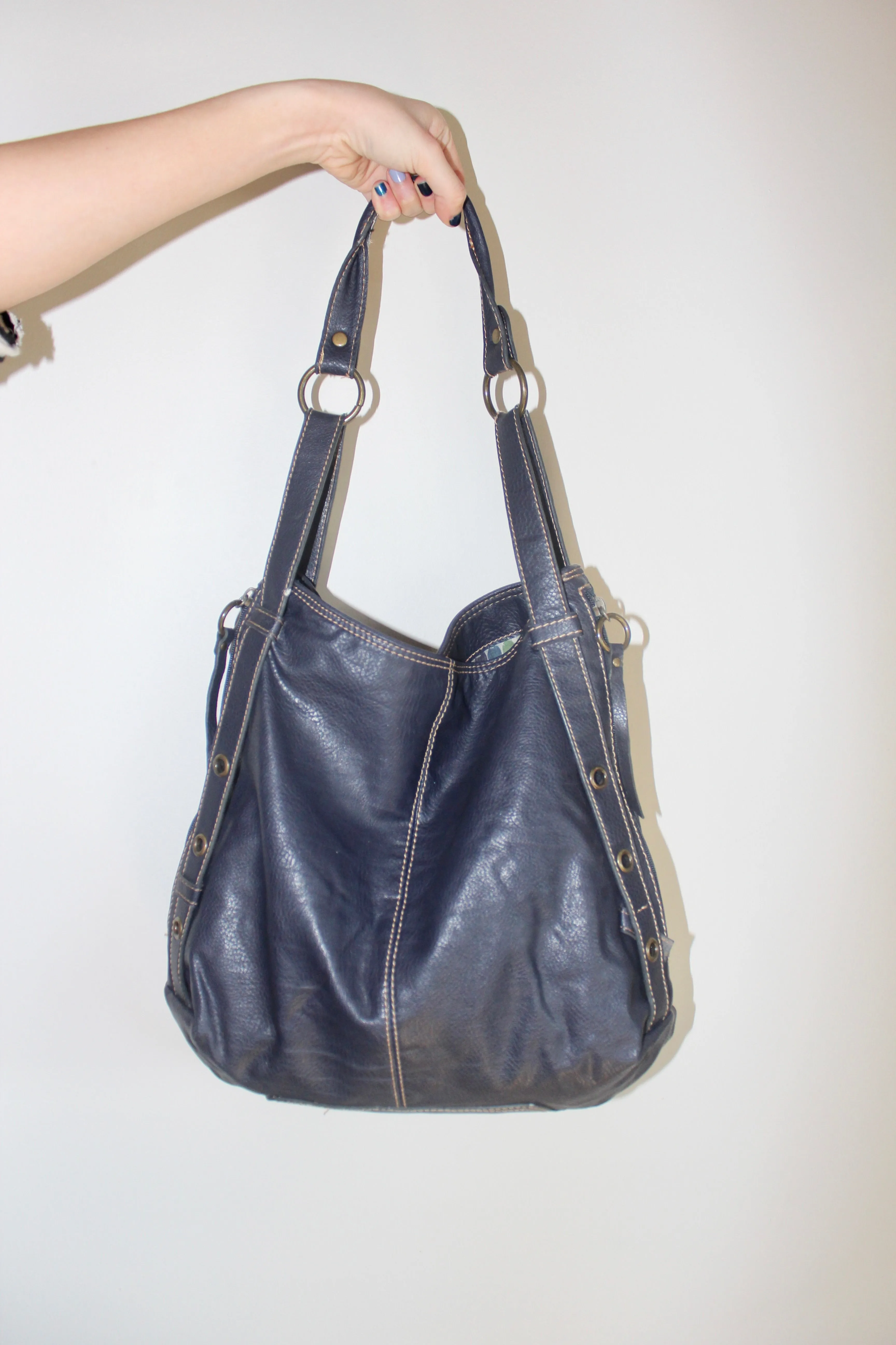 Vintage 90s Midnight Blue Retro Tote