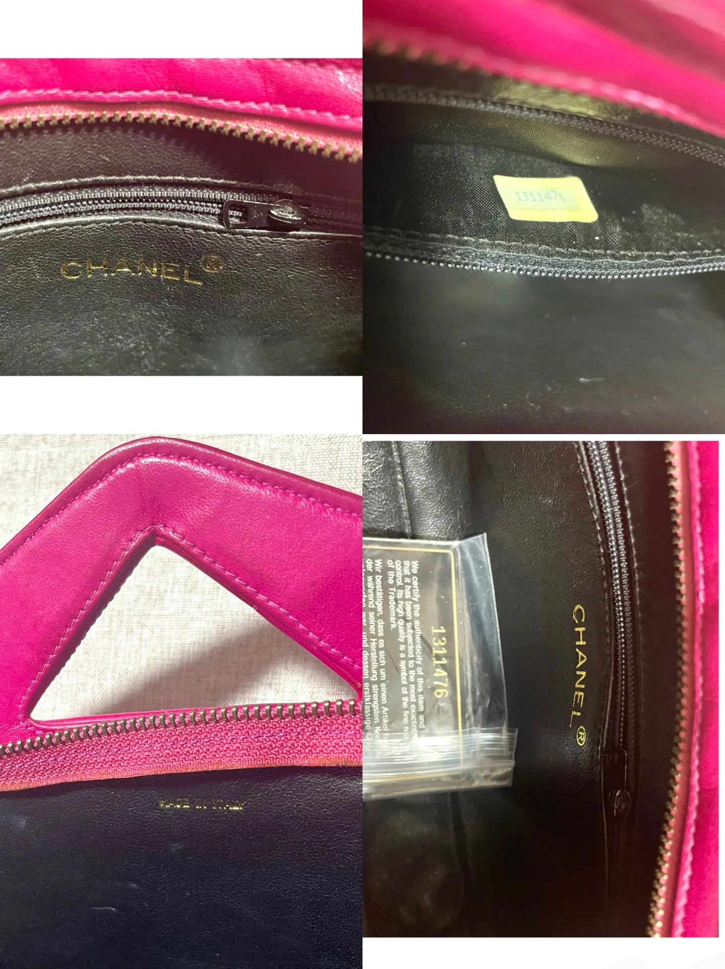 Vintage CHANEL pink lamb leather chain shoulder bag with fringe. Rare triangle handle handbag. Must have purse. 070225ac6