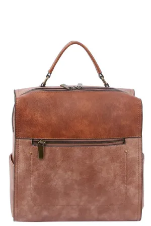Vintage Colorblock Backpack Purse