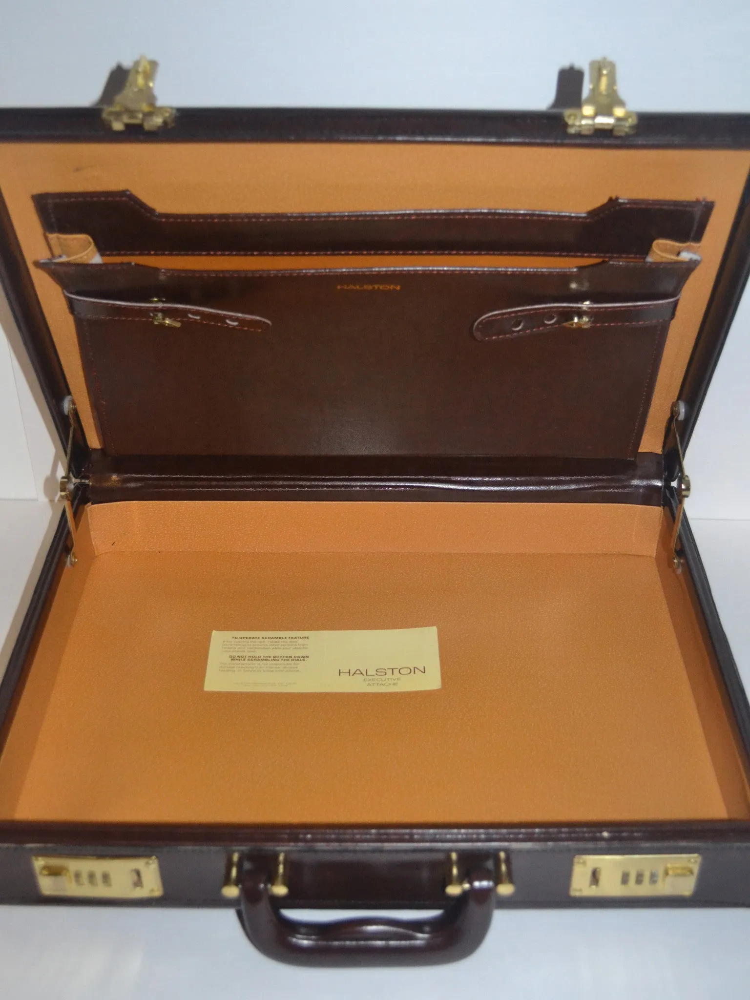 Vintage Halston Leather Attache Briefcase