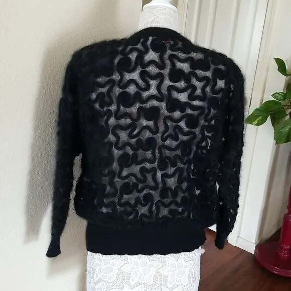 Vintage Eddie Dassin Angora and Lambswool Blend Cardigan Sweater