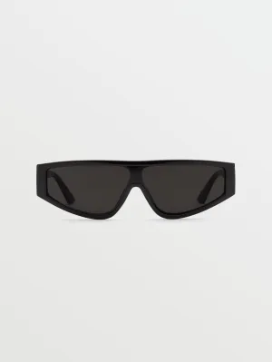 Vinyl Glaze Gloss Black Sunglasses (Gray Lens) - BLACK