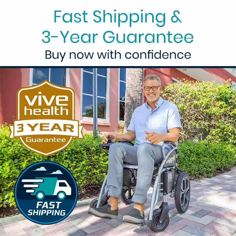 Vive Mobility Compact Power Wheelchair - Foldable Long Range Transport Aid