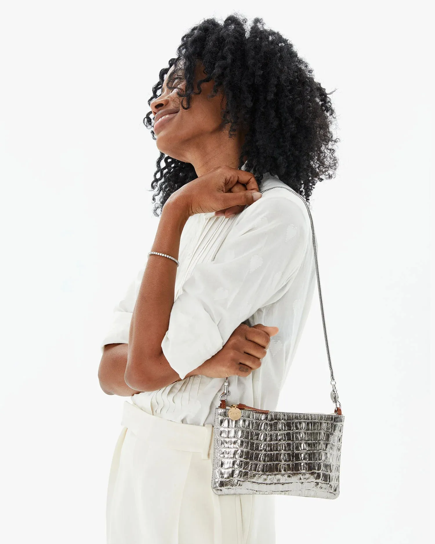 wallet clutch - silver croco