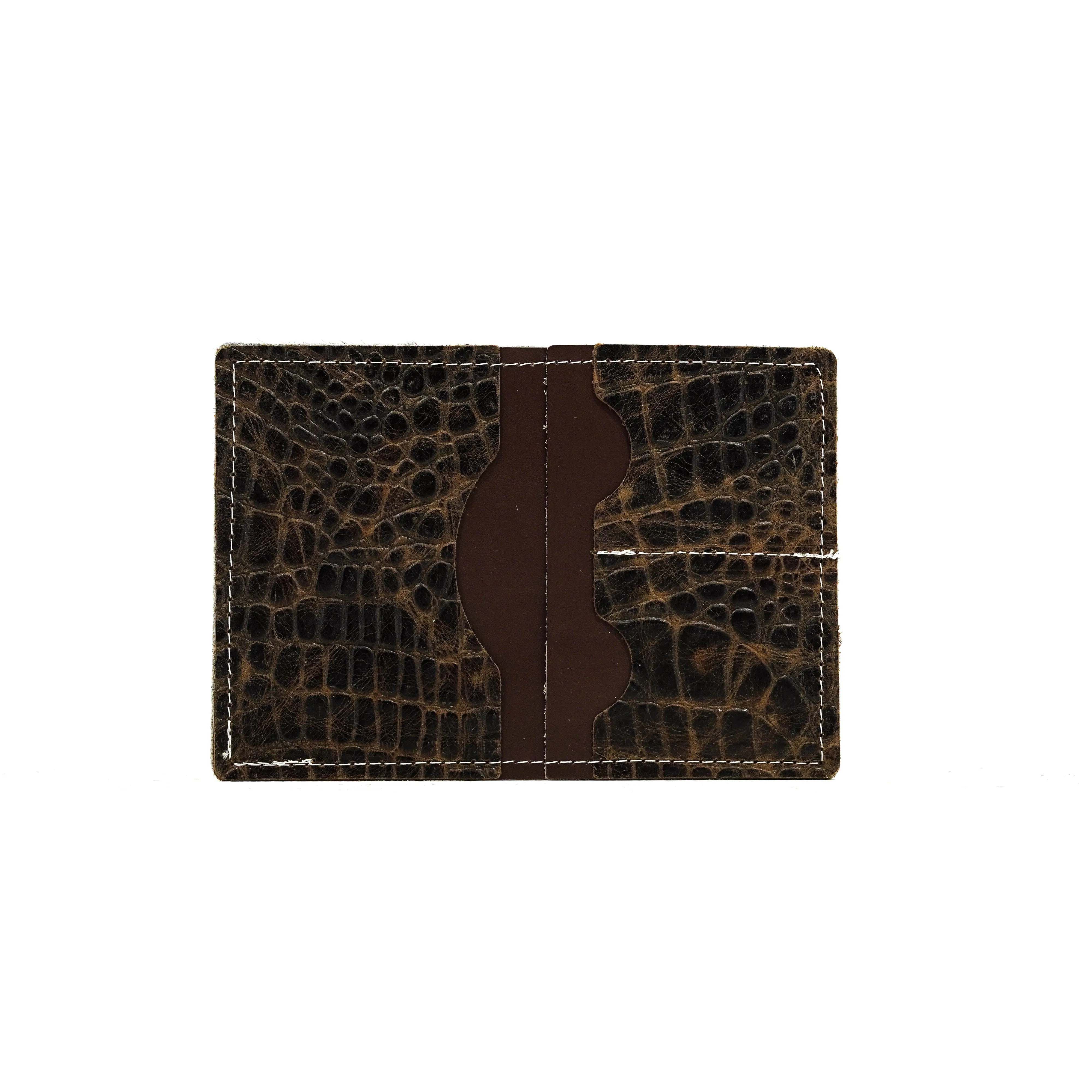 Waylon Wallet - Exotic Brindle w/ Saddle Croc