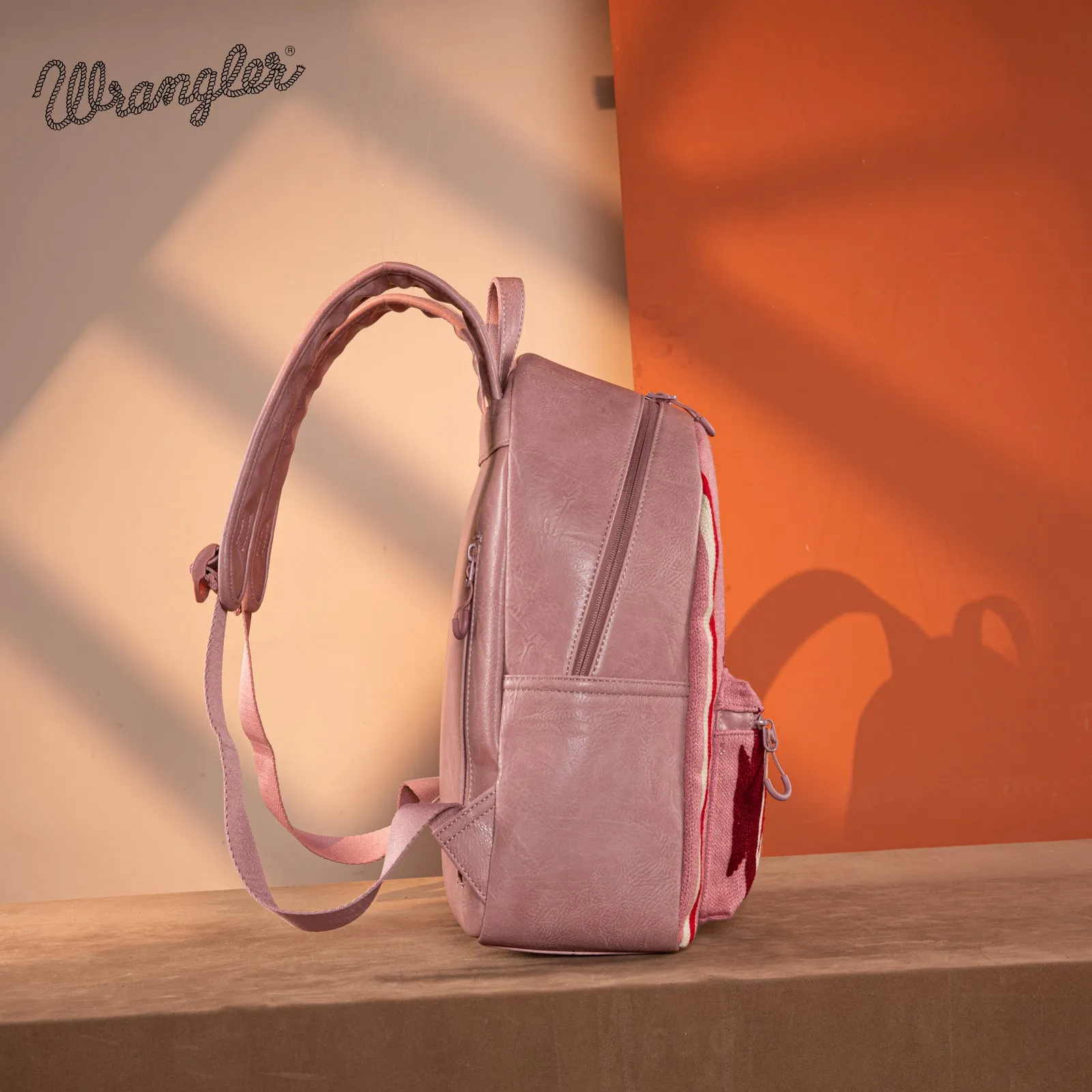 WG174-9115   Wrangler Southwestern  Knitted Backpack - Hot Pink