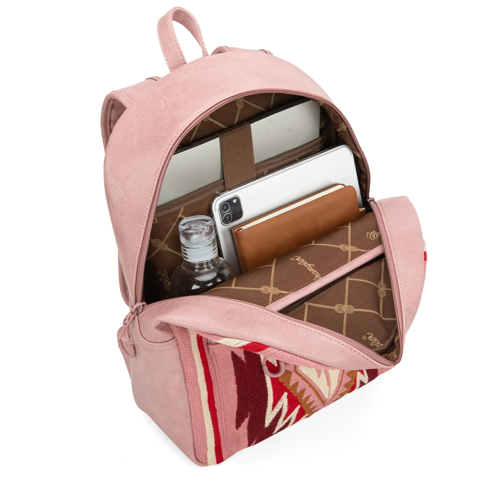 WG174-9115   Wrangler Southwestern  Knitted Backpack - Hot Pink