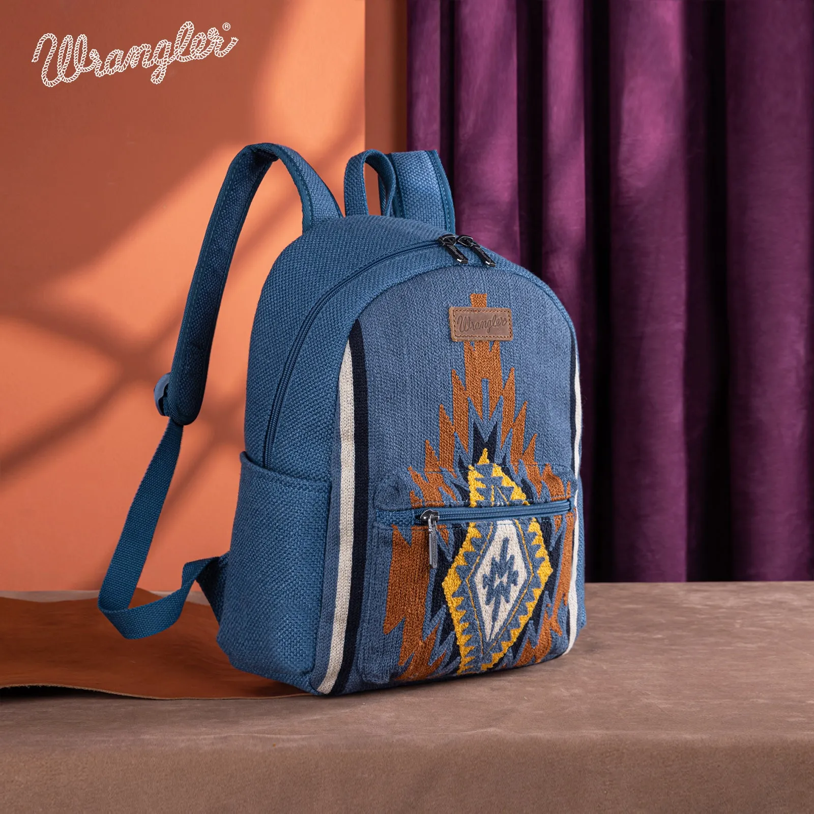 WG174-91152   Wrangler Southwestern  Knitted Backpack - Jean