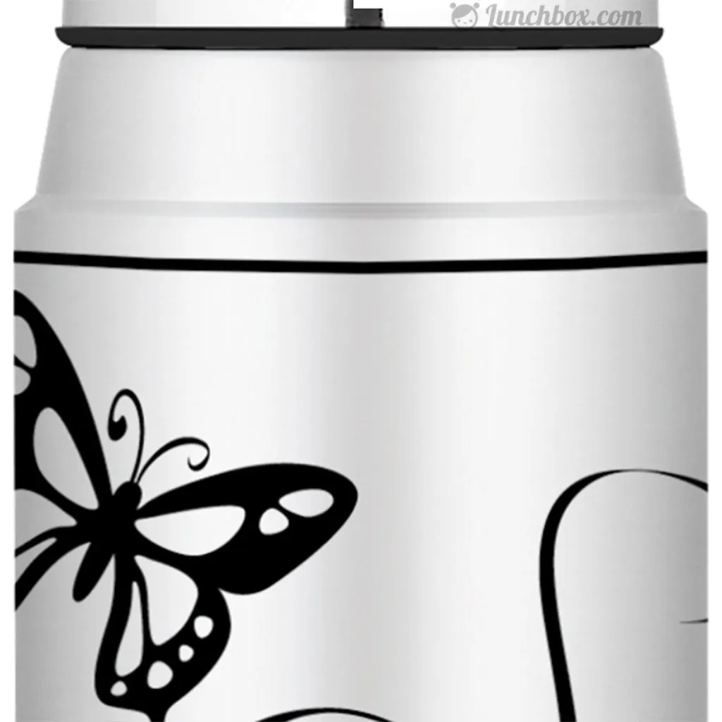 White Butterfly Thermos Bottle
