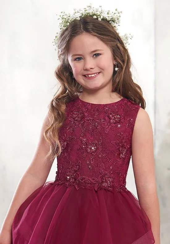 White Lace Sleeveless tulle Tutu Elegant princess dress, flower girl dresses, FG0120