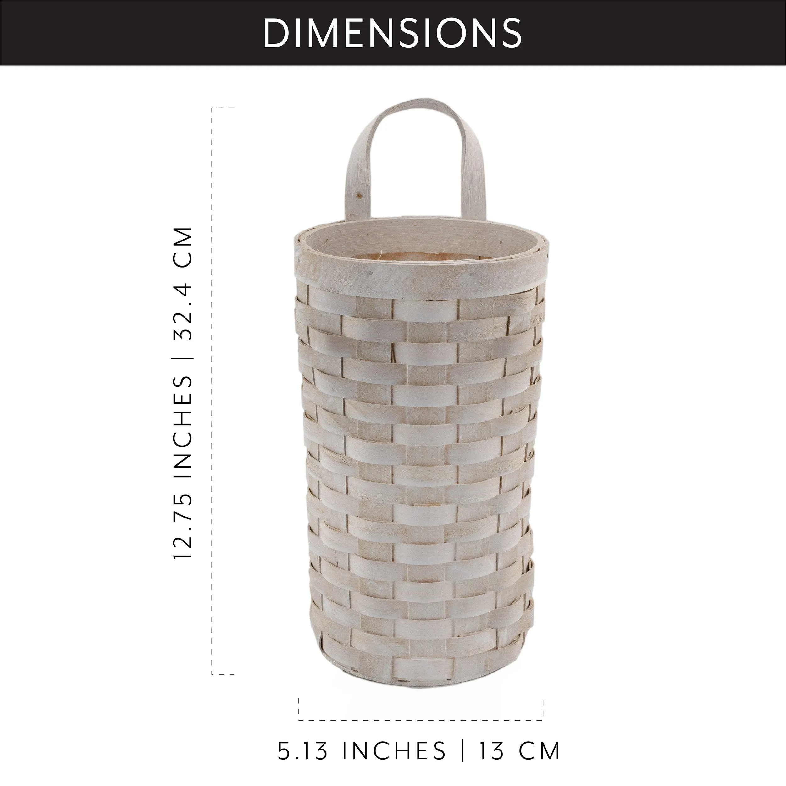 Wicker Grocery Bag Holder (Whitewashed, Case of 9)