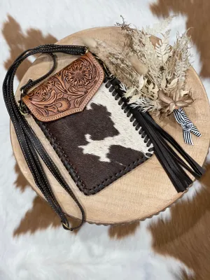 WINDORAH Cowhide & Leather Phone Bag
