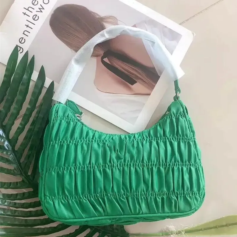 Women Hobo Pleated Bag Candy Color