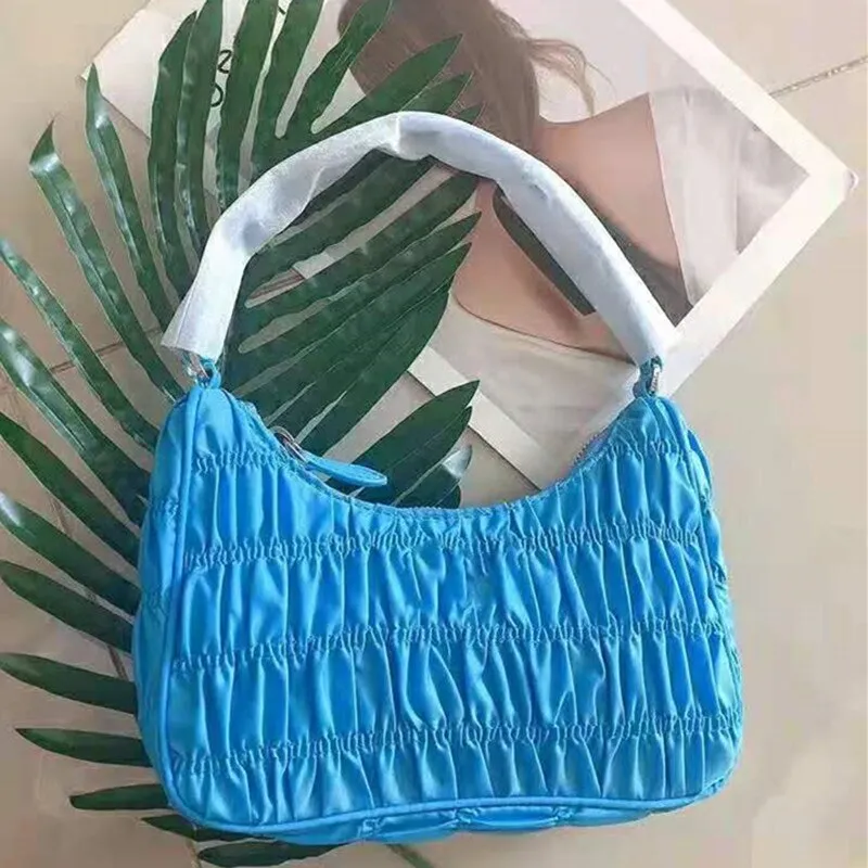 Women Hobo Pleated Bag Candy Color