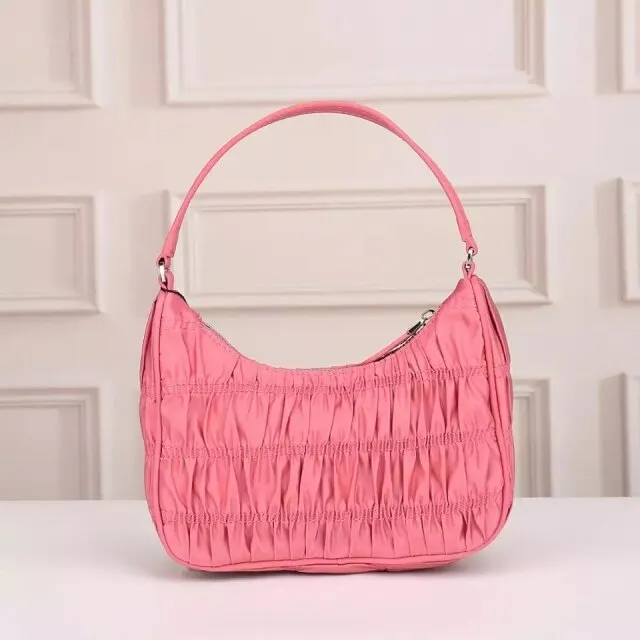Women Hobo Pleated Bag Candy Color