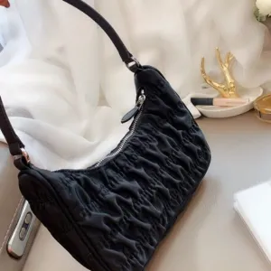 Women Hobo Pleated Bag Candy Color