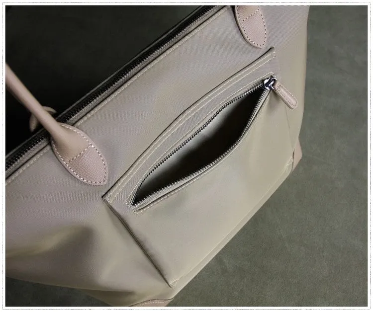 Womens Light Green Nylon Shoulder Tote Medium Green Nylon Handbag Purse for Ladies