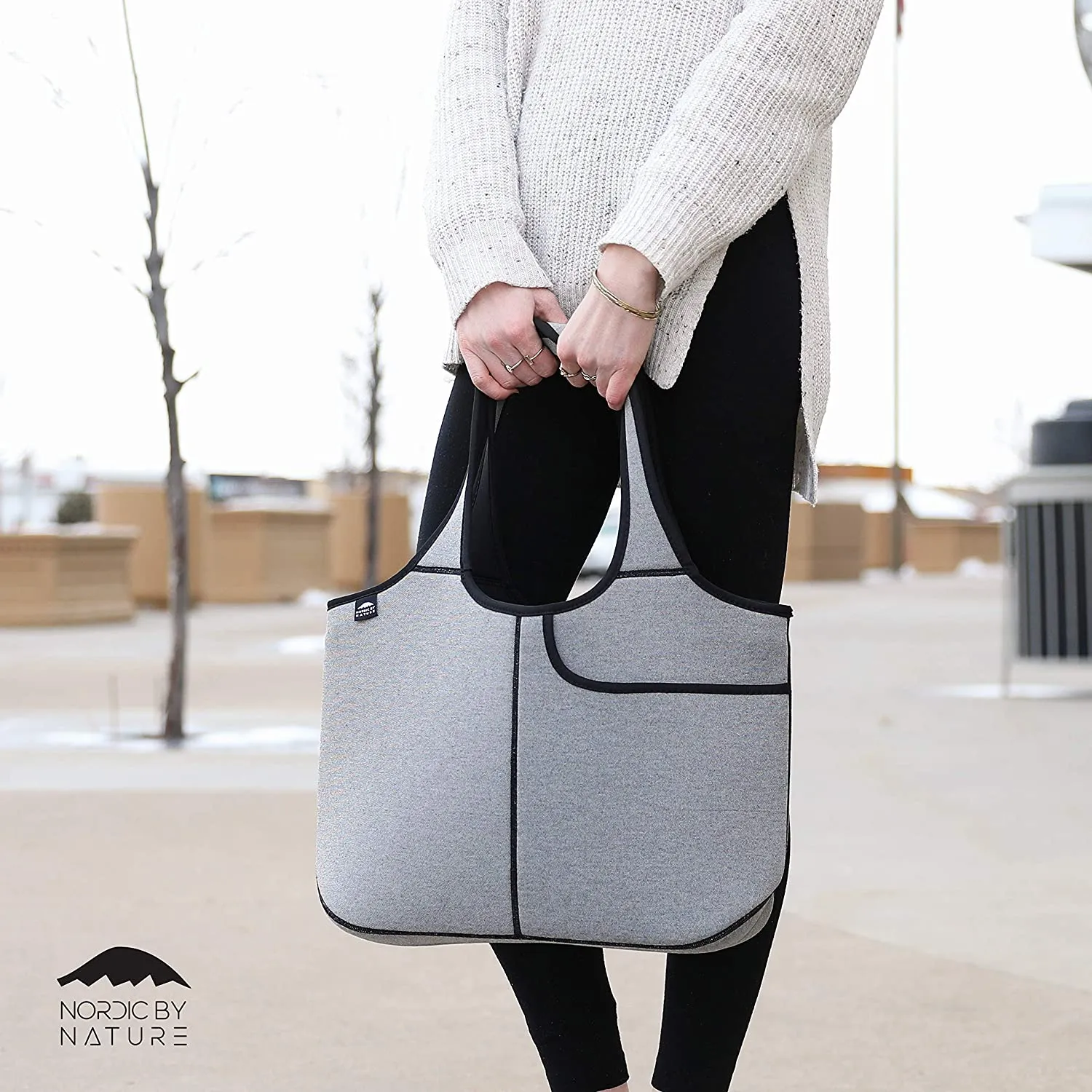 Women's Soft Tote Shoulder Bag Neoprene Handbag Laptop Computer Travel Bag Purse