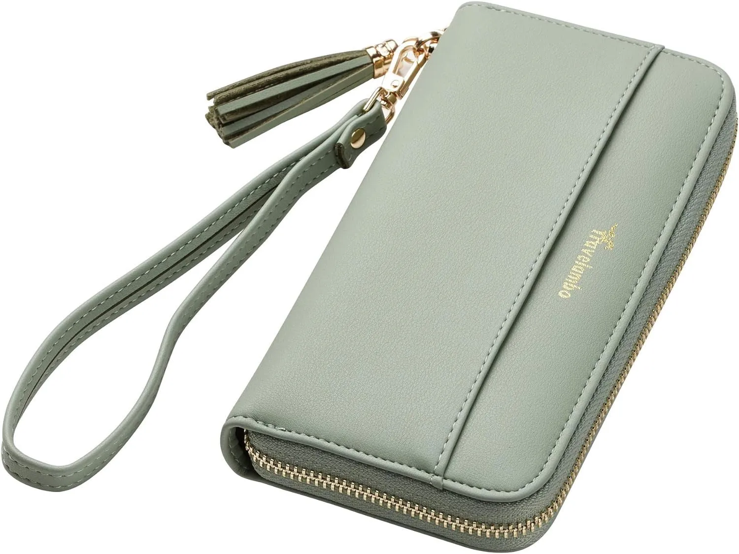 Womens Tassel Bifold Long Purse Ladies Wristlet with zipper