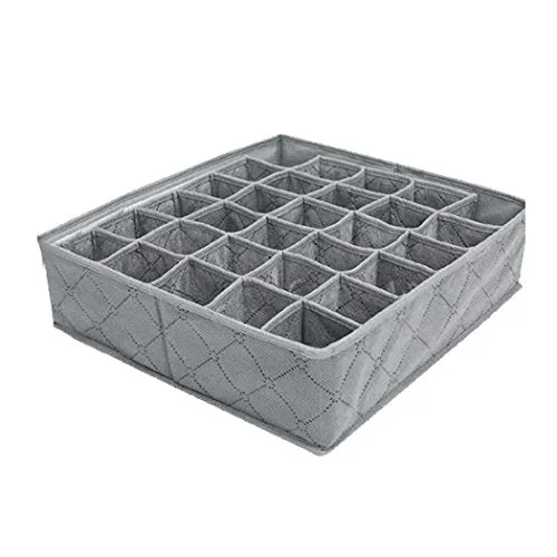 XWDA Foldable Underwear Ties Socks Drawer, 30 Cells Bamboo Charcoal Ties Socks Drawer Closet Organizer Storage Box