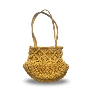 Yellow Rafiya Shoulder Bag