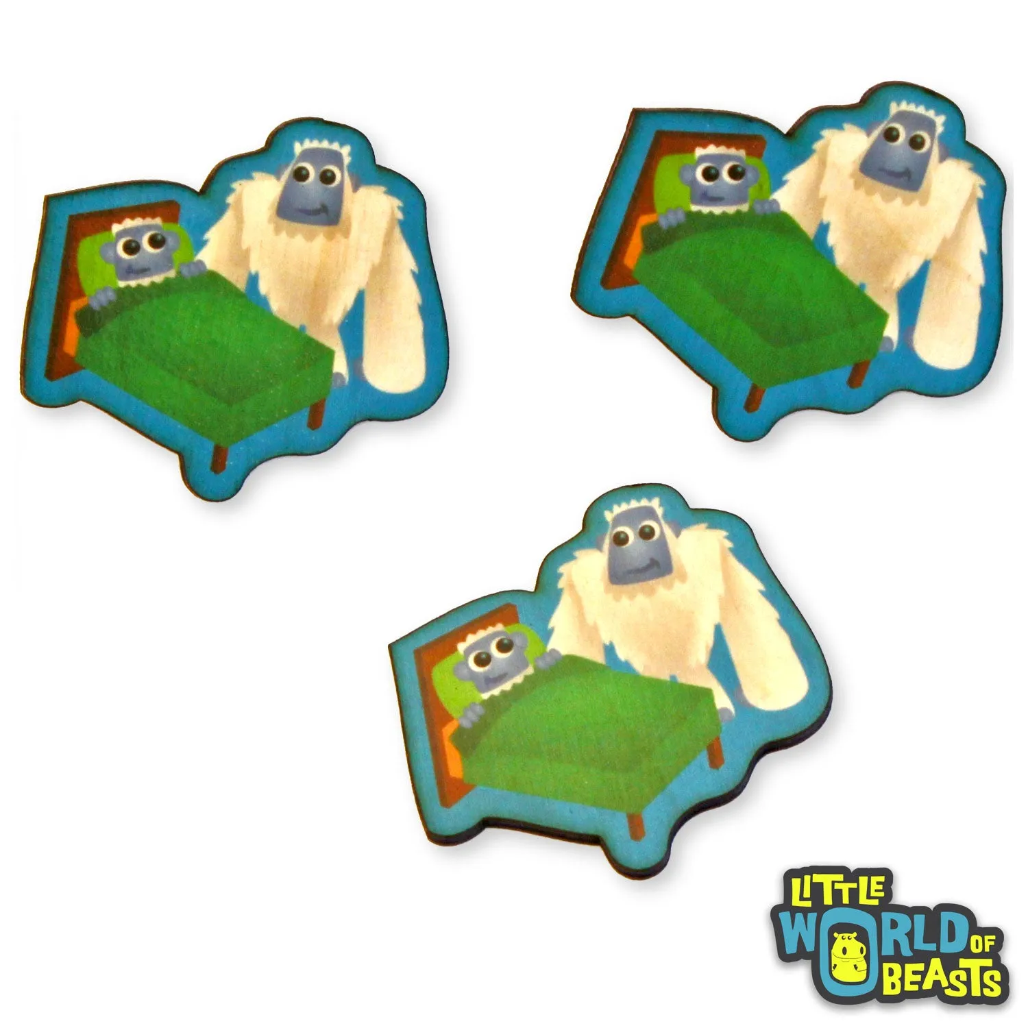 Yeti Bedtime - Mundane Monster Wooden Pin