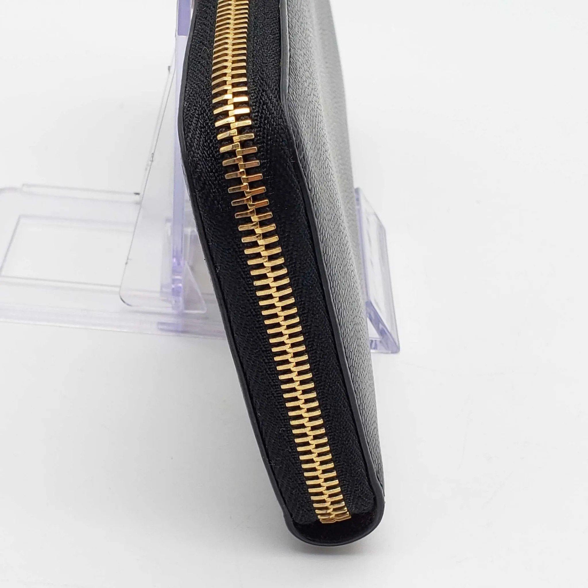 YSL Yves Saint Laurent Black Zippy Wallet