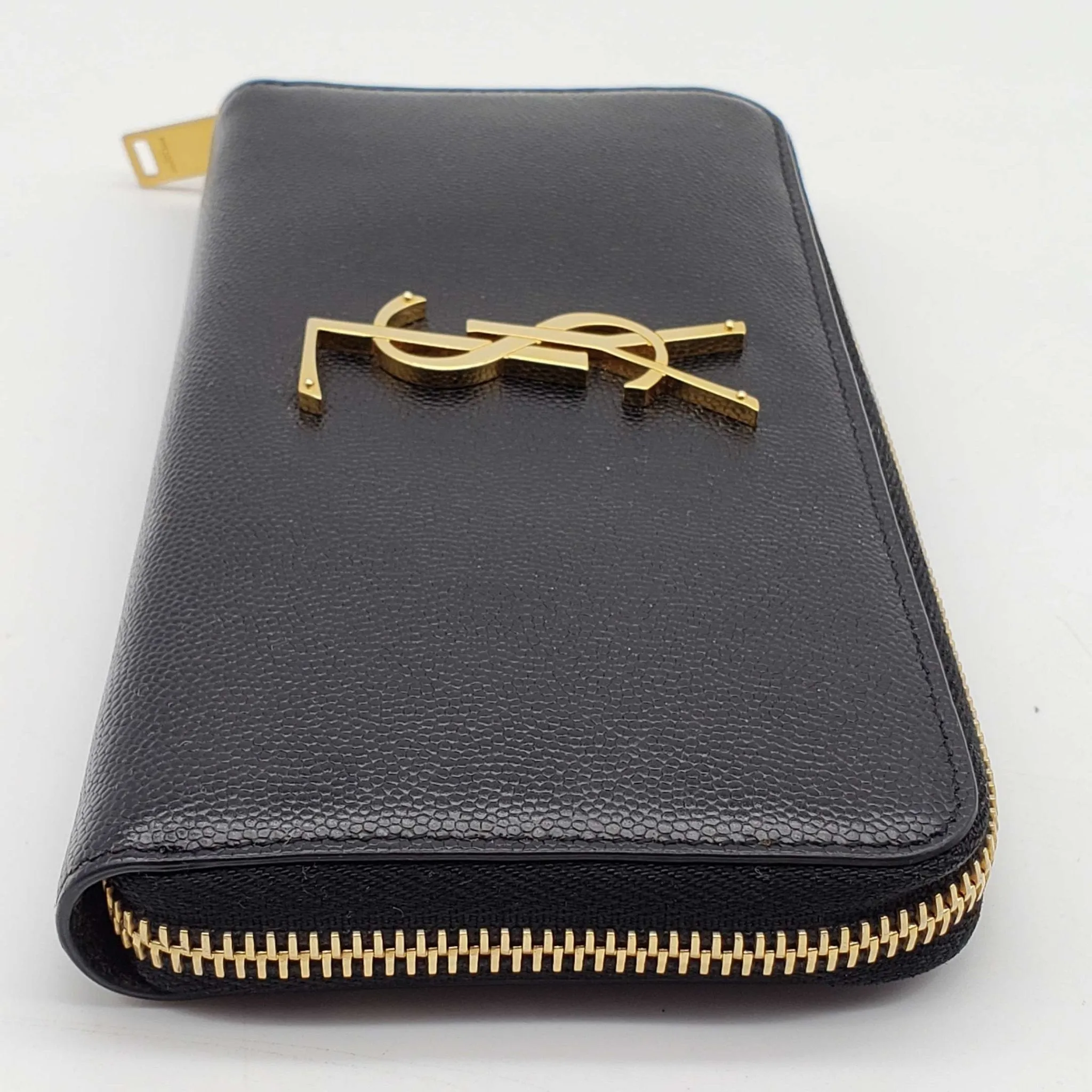YSL Yves Saint Laurent Black Zippy Wallet