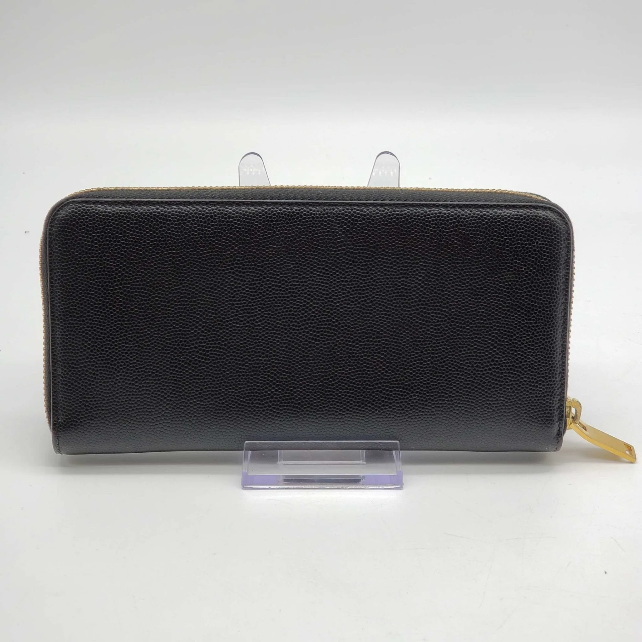 YSL Yves Saint Laurent Black Zippy Wallet