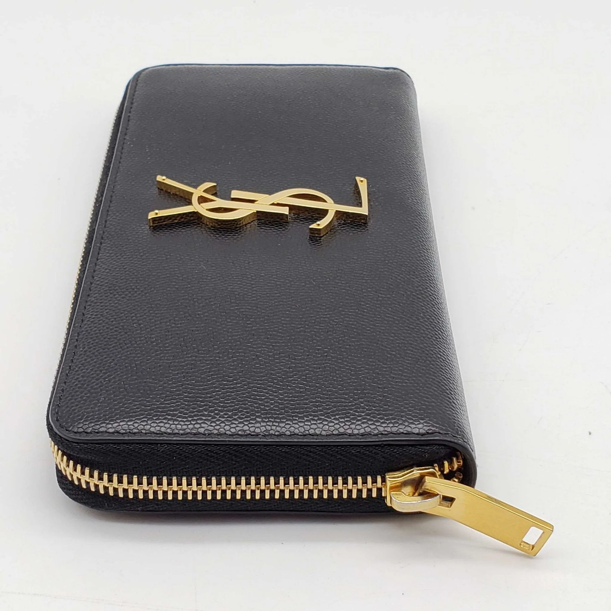 YSL Yves Saint Laurent Black Zippy Wallet