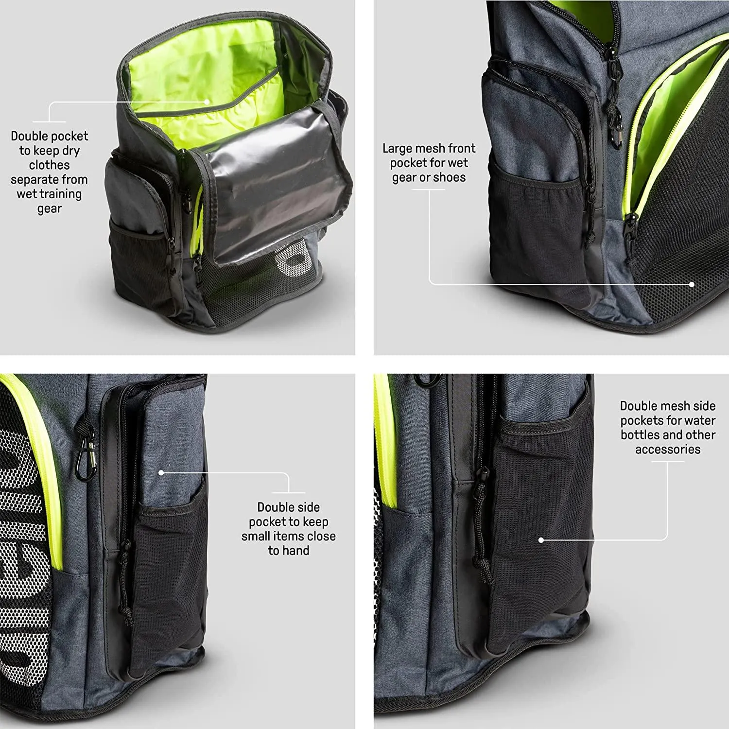 ZAINO ARENA BORSONE PISCINA TEAM BACKPACK 45L SPIKY 3 NUOTO